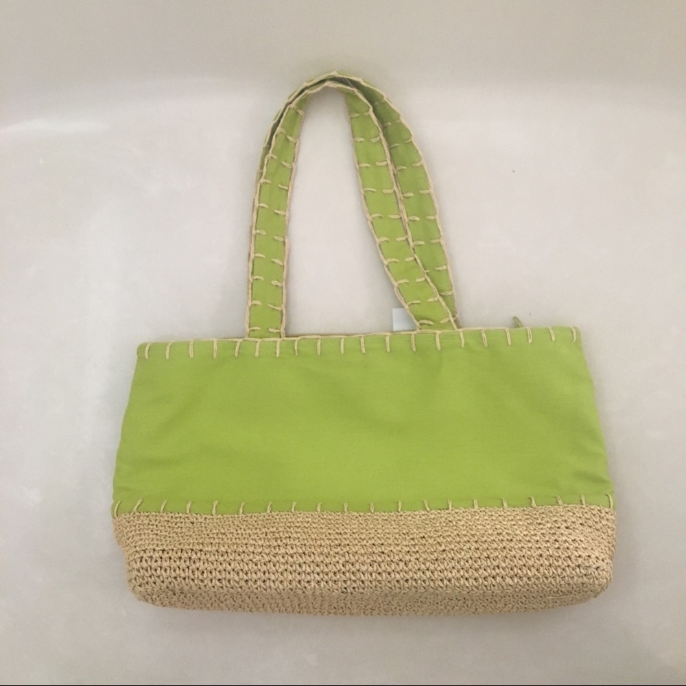 NWT Beautiful green and tan beach tote